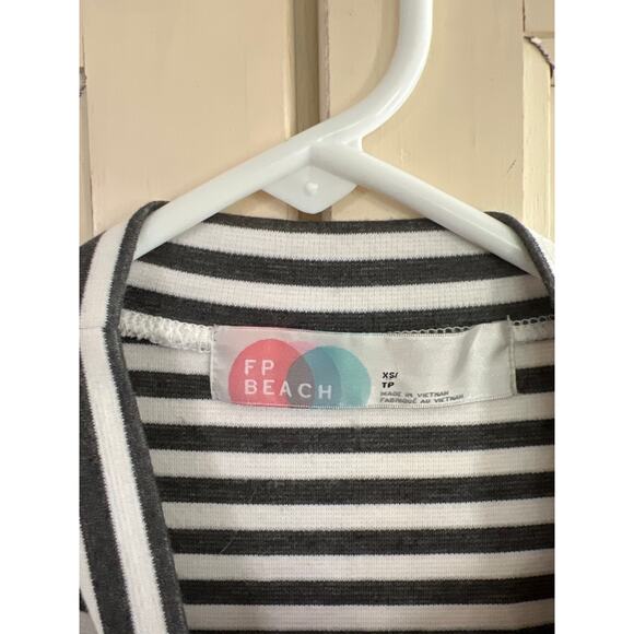 Free People Beach size XS striped mini dress gray & white - Picture 2 of 3